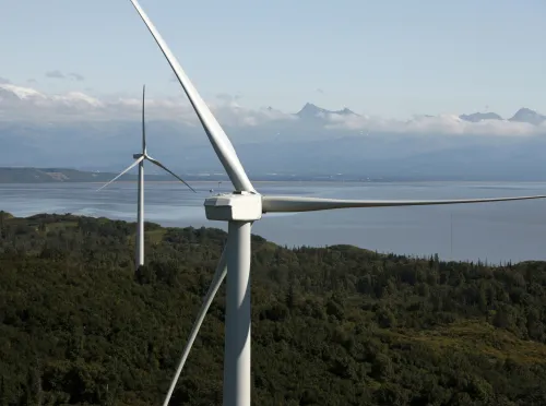 Wind turbines at Fire Island